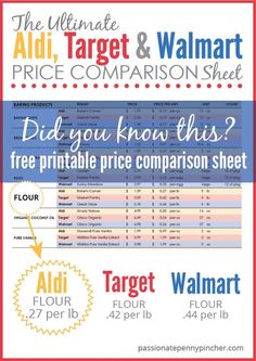 an ad for the walmart price comparison sheet