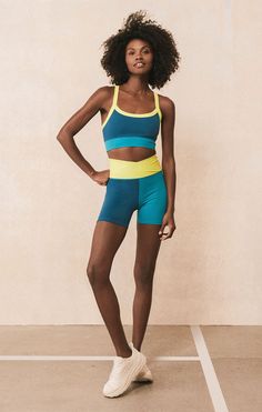 Color Block Bike Short – Z SUPPLY Active Wear Shorts, Gathered Skirt, Pose Reference Photo, Button Down Dress, Performance Fabric, Contemporary Fashion, Bike Shorts, Spot On, Crossover