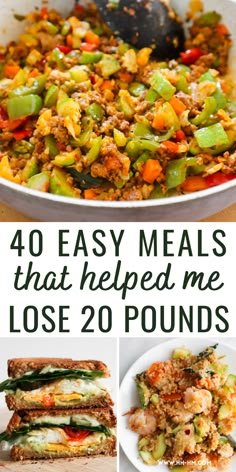 Easy healthy weight loss recipes! Stop eating boring food or no food at all when you're trying to lose weight - try these simple meals! Healthy Recipes Clean, Simple Meals, Resep Diet, Healthy Food Recipes Clean Eating, Easy Healthy Meal Prep, Healthy Clean Eating, Health Dinner Recipes, Healthy Meal Plans, Healthy Eating Recipes