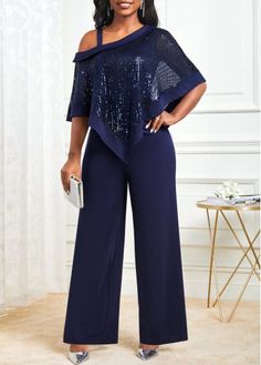 Color:Navy;Size:S;Size:M;Size:L;Size:XL;Size:XXL;Package Contents:1 X Jumpsuit;Occasion:Other;Style:Bohemian; Cheap Blue Printed Jumpsuits And Rompers, Luxury Asymmetrical Spring Shirt, Luxury Navy Straight Pants, Luxury Winter Pants With Straight Hem, Cheap Black Straight Dress Pants, Jumpsuit For Wedding Guest, Trendy Jumpsuit, Formal Jumpsuit, Rompers Online