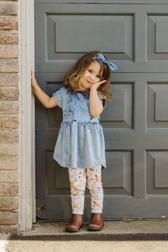 Girl wearing velvet top and bunny pants Bamboo Leggings