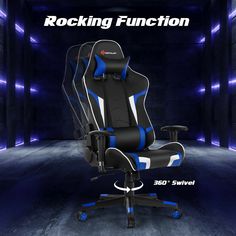 an image of a gaming chair with the words rocking function on it's back