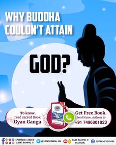 a poster with the words, why buddha couldn't attain? god? get free book