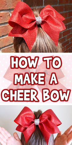 How to Make a Cheer Bow Cheer Bows Diy, Cheer Hair Bows, Bow Diy, Cheerleading Bows, Big Hair Bows, Cheer Hair