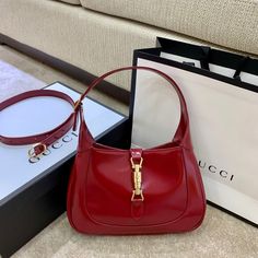 gg Jackie 1961 Small Shoulder Bag Red For Women 10.8in/27.4cm gg ‎636709 10O0G 6638 Gucci Jackie Red, Jackie Bag Gucci, Gucci Red Bag, Red Luxury Bag, Patrizia Gucci, Jackie 1961 Small Shoulder Bag, Red Evening Bag, Gucci Jackie 1961, Red Shoulder Bag