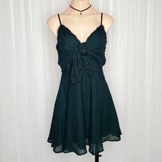 New With Tags Teal Green Dress, Dark Teal Green, Slip Mini Dress, Secret Dress, Dark Teal, Tie Dress, Costume Dress, Teal Green, Guest Dresses