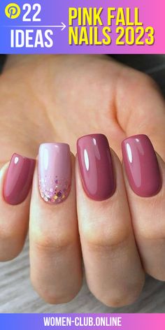 Pink Fall Nails Pink, Pink Gel Nails Designs, Rose Pink Nails, Pink 2023, Dark Pink Nails, Chic Nail Designs, Pink Nail Colors, Mauve Nails, Pink Gel Nails