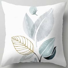 44232269365411|44232269430947|44232269627555|44232270151843 Nordic Style Living Room, Living Room Cushions, Style Living Room, Flower Leaves, Leaves Pattern, Nature Indoors, Hand Embroidery Designs, Blue Flower, Nordic Style