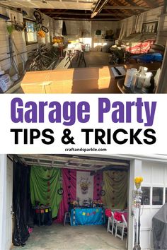 garage party tips and tricks to make it fun for the kids in your life with lots of storage