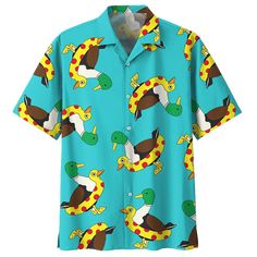 DUCK HAWAIIAN SHIRT 614710 – Lavenzee Duck Background, Duck Shirt, Women Street, Arizona Cardinals, Aloha Shirt, Mens Hawaiian Shirts, Hawaii Shirt, Printed Sleeves, Sleeves (women)