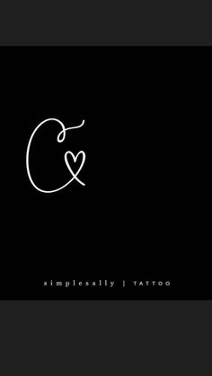 the letter c with a heart tattoo on it