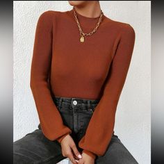 Long Sleev Crop Top From Shein. Thicker Material, Rubbed, “Lantern” Cinched Bell Sleeve. Burnt Orange/Reddish-Orange. Never Worn. Could Also Fit A Small. Where To Buy Sweaters, Casual Orange Short Sleeve Crop Top, Trendy Orange Short Sleeve Crop Top, Spooky Orange Long Sleeve Tops, Burnt Orange Crop Top, Fitted Orange Cropped Top, Burnt Orange Top, Yellow Clothes, Clothes Board