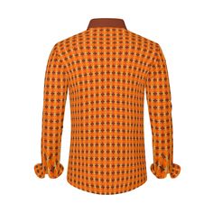 Step into a fusion of 60s and 70s style with our Vintage-inspired Orange Brown Shirt for Men. Embrace the free-spirited vibes of the 70s with our Hippie Shirt, meticulously designed to capture the essence of the era. Our 70s Clothing for Men collection brings a unique blend of nostalgia and timeless style, offering a trip down memory lane.Indulge in the groovy charm of our Hipster Shirt for Men, featuring long sleeves and a no-pocket design for a sleek and modern silhouette. Crafted from 100% po Retro Orange Cotton Shirt, Brown Collared Shirt With Retro Print, Retro Long Sleeve Shirt With Retro Print, Retro Orange Collared Shirt, Retro Brown Long Sleeve Shirt, Fitted Long Sleeve Orange Shirt, Fitted Orange Long Sleeve Shirt, Casual Orange Shirt With Retro Print, Retro Orange Relaxed Fit Shirt