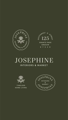 the logo for josephine interiors and market