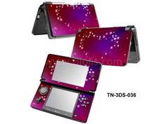 an image of two electronic devices with purple and red designs on the front, one is open