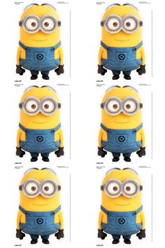 four minion pictures with different expressions and eyes, each showing the same expression as an individual