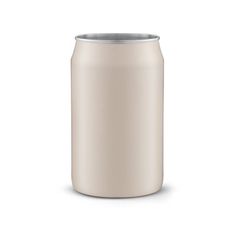 an empty white can on a white background