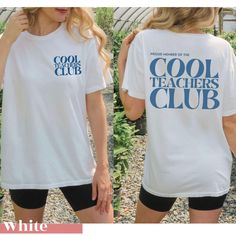 Celebrate your role as a cool teacher with this "Proud Member of the Cool Teachers Club" T-shirt. Perfect as a teacher appreciation gift, this fun and retro-inspired tee is a great way to show off your passion for teaching. Made with comfort in mind, it's ideal for everyday wear or special occasions at school. Whether for yourself or as a thoughtful gift for a fellow educator, this shirt is sure to be a hit! ⇒ PRODUCT DETAILS Proudly Printed on Comfort Colors® tees, for that insanely soft, vinta Club Tshirt, Cool Dog, Club T Shirt, Moms Club, Club Shirts, Grad Gifts, Nursing Tshirts, New Teachers, Comfort Colors Tee