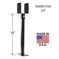 an image of a tall speaker stand with measurements for each side and the same height