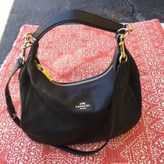 Gently Used Interior Needs Cleaning ( Make Up Stains) 11.41"L X 9.84"W X 4.33"H Coach Shoulder Bag With Detachable Strap For On-the-go, Coach Top Handle Hobo Bag For Everyday, Everyday Coach Hobo Bag With Top Handle, Formal Crossbody Hobo Bag With Handles, Coach Shoulder Bag With Gold-tone Hardware For Everyday Use, Coach Double Handle Hobo Bag, Coach Satchel Hobo Bag, Coach Hobo Bag With Adjustable Top Handle, Coach Double Handle Hobo Bag For Everyday Use