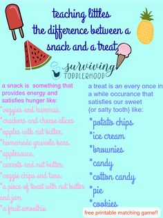 a poster with words describing different types of ice cream and watermelon on it