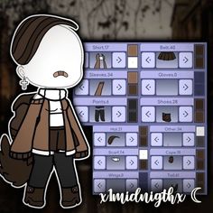 the character is standing in front of a large screen with buttons and symbols on it