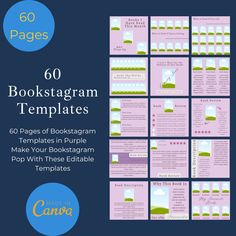 the 50 bookstagramm templates for book pages