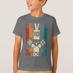 10th Birthday Shirt, Marathon Shirts, Tenth Birthday, Gaming Tees, Birthday T Shirts, Boy Diy, Vintage Text, Gamer Shirt, 10th Birthday Parties