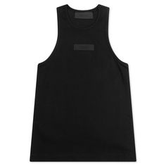 Crafted from soft cotton jersey, the Kids Essentials Ribbed Tank Top in Black offers a relaxed fit with dropped armholes for easy movement. It features U-neck and armhole piping for a clean look. The Essentials Fear of God black bar at the center front adds a signature touch to this comfortable and stylish tank top. ALL SALES ARE FINAL. 95% Cotton 5% Spandex ribbed knit Essentials fit - relaxed body and dropped armholes U-neck and armhole piping Essentials fear of god black bar at center front S Black Relaxed Fit Muscle Tee For Everyday, Black Tank Top With Ribbed Neckline For Summer, Black Athleisure Tank Top For Everyday, Sporty Black Tank Top For Everyday, Black Stretch Muscle Tee For Everyday, Black Ribbed Neckline Tank Top For Summer, Basic Black Tank Top For Loungewear, Black Cotton Muscle Tee For Workout, Functional Black Tank Top