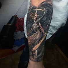 Tattoo submission by Johan Avila in Best Male Tattoos September 2019 | Inked Magazine. Best Male Tattoos, Surrealism Tattoos, Male Tattoos, Guardian Angel Tattoo, Religious Tattoo, Cool Tattoos For Guys