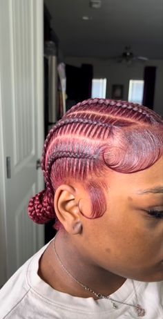 Red Weave Hairstyles, Scalp Braids, Edges Hair, Dyed Hair Inspiration, Cute Box Braids Hairstyles, Stitch Braids, Natural Curls Hairstyles