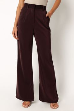 DETAILS
 If you're looking for trousers that are comfortable, stylish, and fashion-forward, look no further. Our straight leg trousers combine a classic style with modern details like hook and bar with zipper closure, belt loops, and functional pockets.

straight leg trousers

hook and bar with zipper closure
belt loops
functional pockets
unlined
material - 95% polyester / 5% spandex










SIZING


model is 5' 6" and wears a Size XS

model stats: bust - 31", waist - 23", hips - 34" Elegant Full Length Belted Wide Leg Pants, Belted Full-length Pants For Fall, Belted Wide Leg Pants For Work, Belted Full-length Bottoms For Fall, Chic Belted Straight Leg Dress Pants, Chic Belted Full-length Pants, Chic Belted Full Length Pants, Belted Wide-leg Pants For Office, Belted Wide-leg Pants For Business Casual