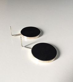 Big Silver Earrings Long Slver Earrings Black by IvanaVucinovic Big Silver Earrings, Silver Earrings Long, Earrings Big, Resin Earrings, Earrings Black, Earrings Long, Black Earrings, Art Jewelry, Long Earrings