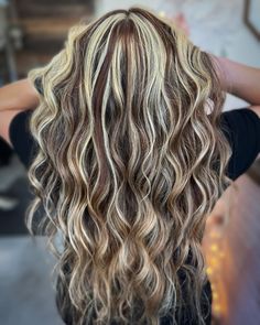 Chunky Blonde Lowlights, Hilights And Low Lights, Mixed Highlights And Lowlights, Multi Highlights And Lowlights, Streaky Highlights Blonde, Chunky High And Low Lights, Chunky Blonde Highlights On Dark Hair Long Layered, Chunky Partial Highlights