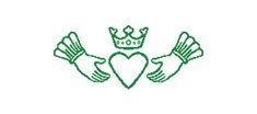 two hands holding a heart and crown with the words love written on it in green ink