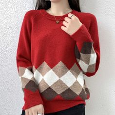 Introducing our new Geometrical Pattern Wool Sweaters, featuring a modern and stylish pattern that will elevate any outfit. Made from high-quality wool, these sweaters provide warmth and comfort while making a statement. Don't miss out on this must-have addition to your fall and winter wardrobe. Designed by 4COLORDRESS