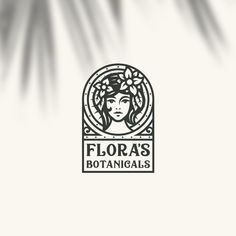 the logo for flora's botanicals is shown on a white background with shadows