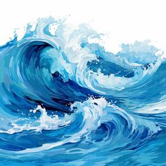 Ocean Clipart: 4K & Vector in Oil Painting Style Wave Images Ocean, Ocean Background Painting, Ocean Scenes Painting, How To Paint A Wave, Ocean Painting Ideas, The Wave Painting, Ocean Digital Art, Ocean Painting Acrylic, Wave Art Painting