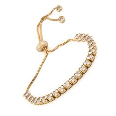 Sparkly Diamond Adjustable Fashion Bracelet ;This exquisite piece is designed to adorn your wrist with a touch of luxury and timeless charm.  The combination of gold and sparkling diamonds offers a classic appeal that never goes out of style. Crafted with meticulous attention to detail, the bracelet features an 18k gold-plated adjustable chain, ensuring a perfect fit for any wrist size and offering ease of wear with its sleek design. The adjustable chain ensures a custom fit, making it a comfort Adjustable Silver Diamond Bracelet Gold Plated, Elegant Adjustable Tennis Bracelet With Strap, Adjustable Gold Plated Jubilee Bracelet, Adjustable Gold-plated Jubilee Bracelet, Elegant Adjustable Tennis Bracelet With Bracelet Strap, Elegant Adjustable Tennis Bracelet, Luxury Adjustable Tennis Bracelet Bangle, Luxury Adjustable Bangle Tennis Bracelet, Adjustable Jubilee Gold Plated Bracelet