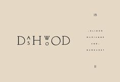 the word dahwod is written in black on a beige background with white lettering