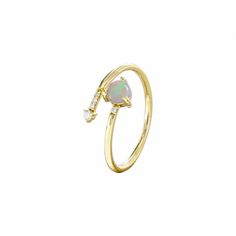 Opal Bypass Ring Hallmarked Open Ring Fine Jewelry, Fine Jewelry Rings With Open Band Detail, Fine Jewelry Open Band Rings With Ring Detail, Yellow Gold Opal Open Ring For Promise, Yellow Gold Opal Promise Ring With Open Design, Fine Jewelry Yellow Gold Opal Open Ring, Fine Jewelry Open Snake Ring As Promise Ring, Adjustable Opal Ring Fine Jewelry, Yellow Gold Opal Open Ring