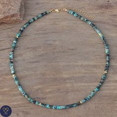 "This delicate African Turquoise Necklace makes a wonderful gift for yourself, friend or loved one.  Boho style , perfect gift to suit every occasion - and everyone!            Beads size ; 2X4mm       Size : 16inches + extension chain African Turquoise is a stone that brings good luck, protection, and love to its owner. Some people believe that African Turquoise's powers help improve your outlook on life by bringing balance to mind, body, and spirit. It is believed that this stone promotes posi Single Strand Amazonite Beaded Necklaces As Gift, Gift Amazonite Single Strand Beaded Necklace, Minimalist Turquoise Necklace With Round Beads, Minimalist Hand-strung Beaded Necklaces For Gifts, Minimalist Hand-strung Beaded Necklaces As Gift, Minimalist Turquoise Beaded Necklaces As Gift, Boho Choker Necklace, Tibetan Necklace, Beaded Tassel Necklace