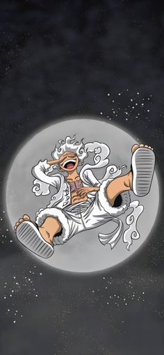 an image of a cartoon character floating in the air with his legs spread out and eyes closed