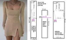 an image of a woman's body measurements and measurements for the top part of her dress