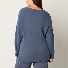 This Stylus women's long-sleeve pullover sweater is a chic versatile piece you'll want to wear over and over again during cooler temps. It's made from soft, plush fabric offering a cozy feel and has a loose-fit, a crew neckline, and long drop-shoulder sleeves. Wear it with jeans or trousers. Closure Type: Pullover HeadFit: Loose FitNeckline: Crew NeckSleeve Length: Long SleeveSleeve Style: Drop-Shoulder SleeveApparel Length: 27.5 Inches - FrontFiber Content: 100% NylonCare: Machine WashCountry … Long Sleeve V-neck Sweater For Layering, Knit V-neck Long Sleeve Sweater, Cozy Long Sleeve V-neck Sweater, Long Sleeve Knit V-neck Sweater, Long Sleeve Knit V-neck Sweater For Loungewear, Relaxed Fit V-neck Sweater With Ribbed Cuffs, Relaxed Fit Long Sleeve V-neck Sweater With Ribbed Cuffs, Relaxed Fit V-neck Sweater With Soft Knit, Relaxed Fit Long Sleeve V-neck Sweater