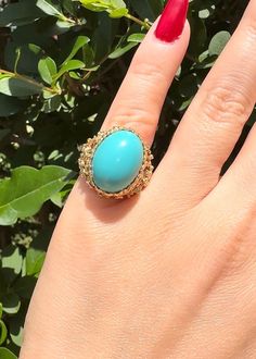 Robins egg, blue turquoise vintage ring made in 14K , 9.3 grams Blue Turquoise 14k Gold Oval Cabochon Ring, Blue Turquoise Oval Cabochon Ring In 14k Gold, Blue Oval Cabochon Turquoise Ring In 14k Gold, 14k Gold Blue Oval Cabochon Turquoise Ring, Vintage Yellow Gold Turquoise Oval Ring, Vintage Yellow Gold Oval Turquoise Ring, Heirloom Blue Oval Cabochon Turquoise Ring, Oval Blue Turquoise Ring In 14k Gold, Vintage Turquoise Ring In 14k Gold