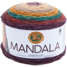 multicolored yarn skeins with the words mandala on it