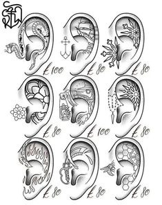 an image of ear tattoo designs