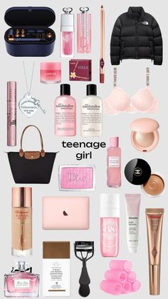 Teen Christmas Wishlist, Profumo Victoria Secret, Makeup Bag Essentials, Purse Essentials, Pink Girly Things, Makeup Items