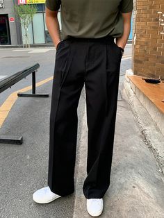 Wiaofellas - Men's Clothing Spring Summer Korean Style Suit Pants Fashion Versatile Casual Straight Pants Loose Solid Color Trousers Size Chart (Unit: CM) M Waist: 72CM Length: 97CM Hips: 96CM L Waist: 74CM Length: 99CM Hips: 100CM XL Waist: 76CM Length: 101CM Hips: 104CM XXL Waist: 78CM Length: 103CM Hips: 108CM (1 inch = 2.54 cm, 1 cm = 0.39 inch) Note:1.The folllwing size information is mearsured from the flatly paved clothes. 2.Please allow 1-3cm differ ,and this item has some elesticityItem Korean Style Suit, Summer Korean Style, Pants Loose, Blazer Shirt, Hot Jeans, Suit Pants, Straight Pants, Jacket Sale, Jeans For Sale